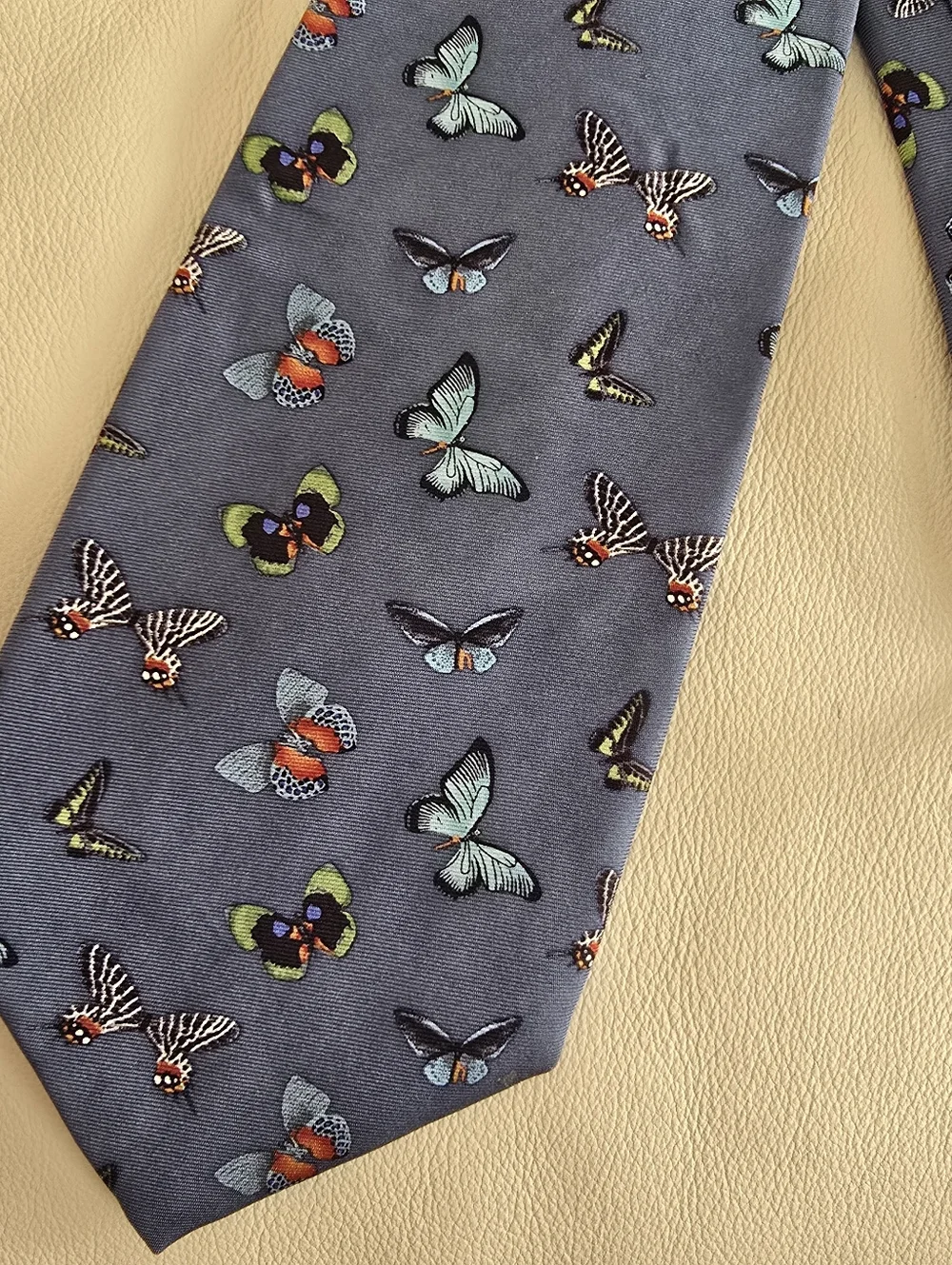American Museum of Natural History Blue Butterfly Silk Men's Necktie Tie